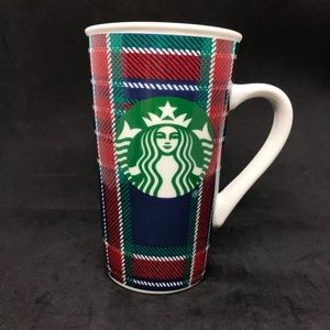☕️ Starbucks Tall 16oz Red Plaid Holiday Mug 2017